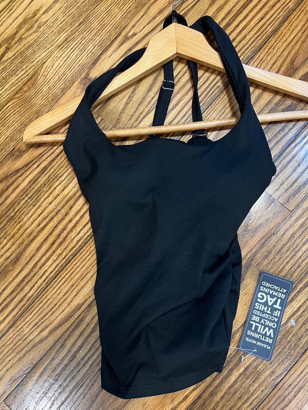 NWT BMJL Black Tankini Top sze XS
